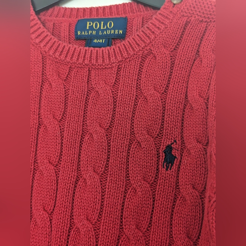 Ralph Lauren red jumper size 4 years old - Picture 6 of 8